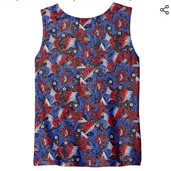 Moret Active Girl Star Spangled Tank w/Scrunchie Size L - Picture 2 of 8